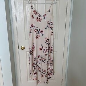 Dynamite Pink Floral High-Low Dress